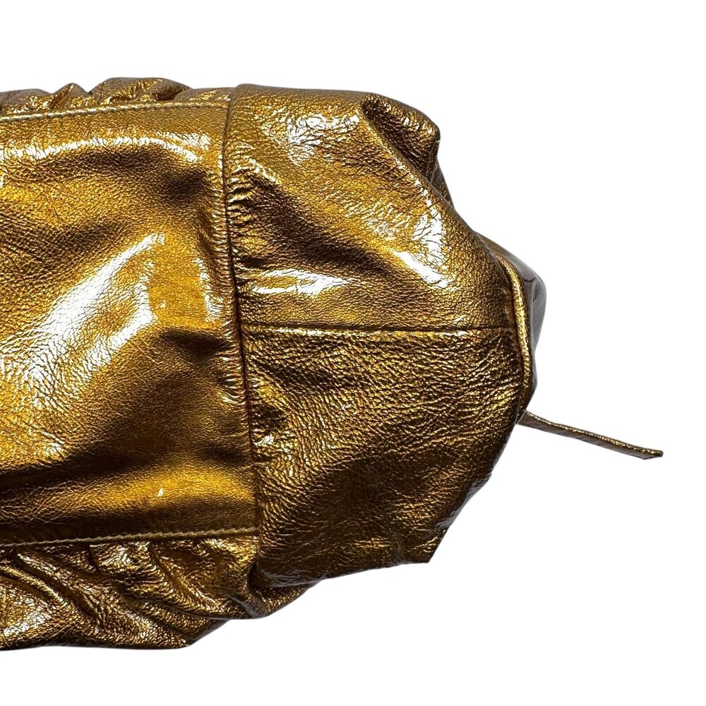 Gucci Hysteria Hand Bag Tom Ford Era Womens Metallic Gold Patent Leather Handbag - Picture 4 of 14